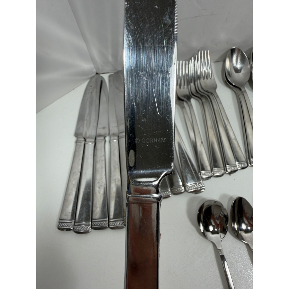 Gorham Studio 18/10 Stainless Flatware Set 36 Pc Knives Forks Spoons service / 7 - Picture 9 of 12